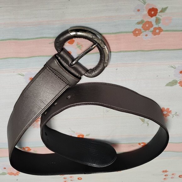 ❤️Womens PRADA Metallic Wide Belt Size 34/85 main image 6